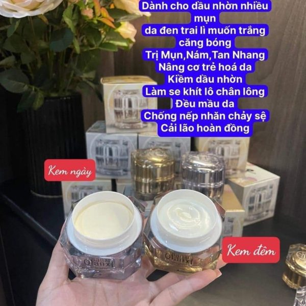 BỘ ĐÔI KEM QLANXL DƯỠNG TRẮNG DA VÀ TRỊ NÁM TÀN NHANG 35G HÀN QUỐC - kem ngày đêm