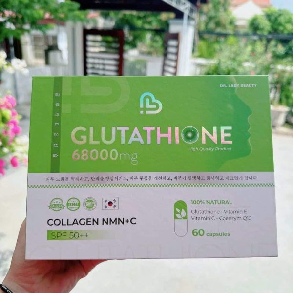 viên uống hỗ trợ làm mờ nám, trắng da, chống nắng glutathione 68000mg hộp 30 viên